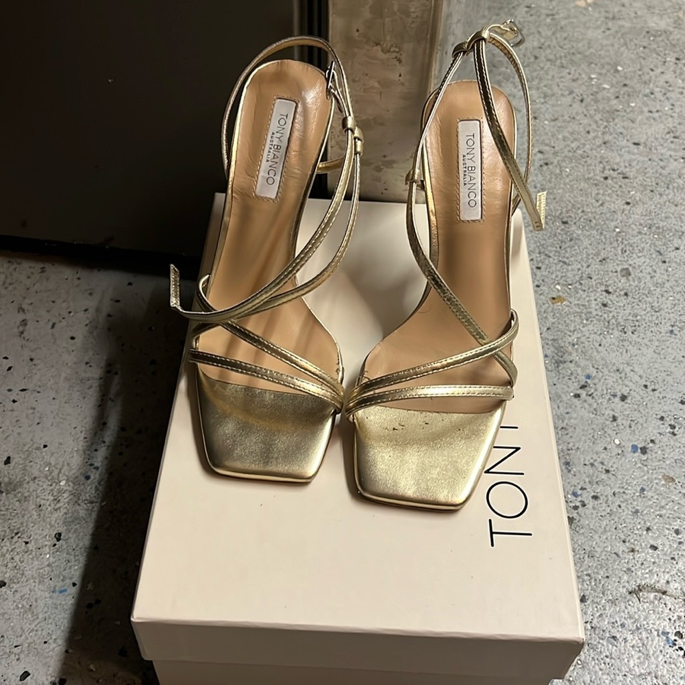 Franci Sandal by Tony Bianco size 7 Gold Metallic